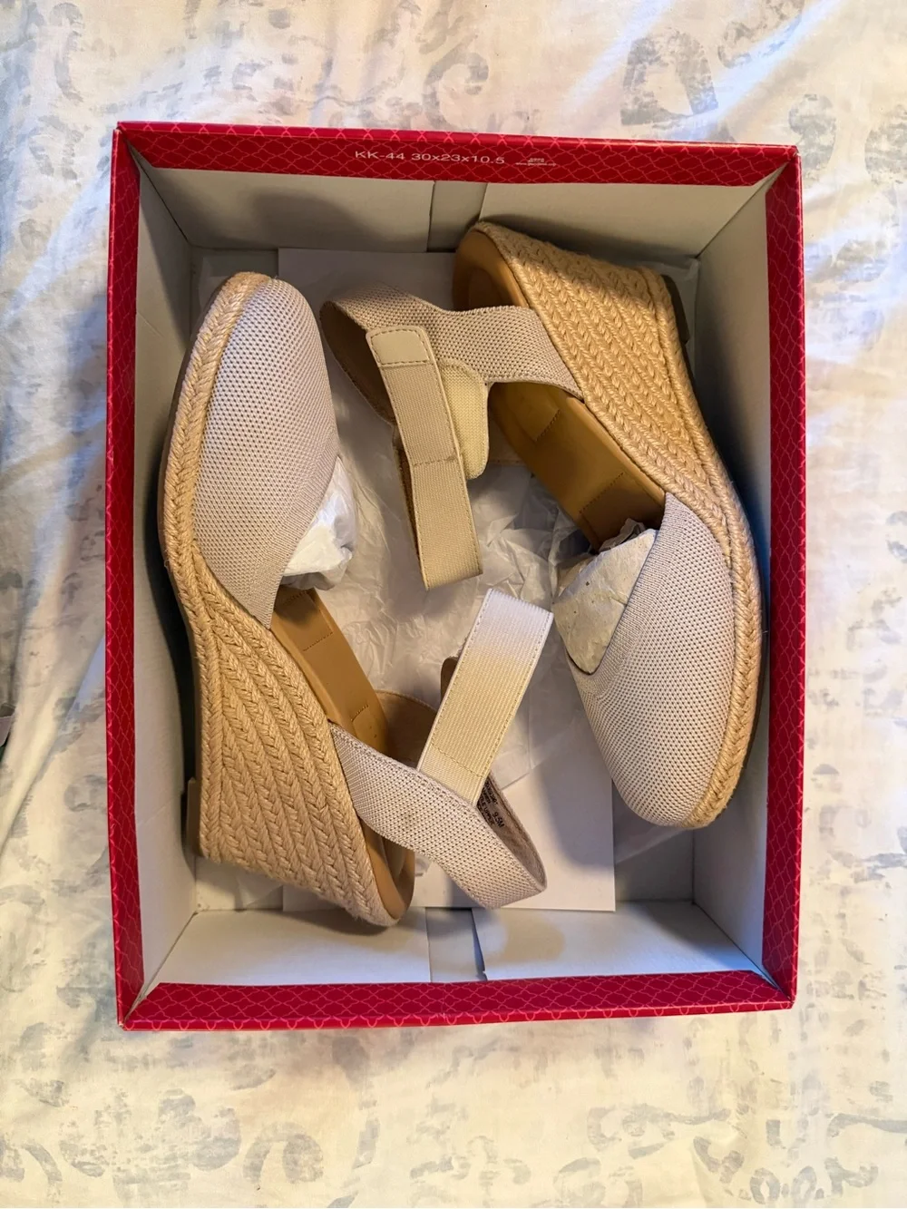 Kelly & Katie Beige/Natural Espadrille Wedge Sandals 9.5